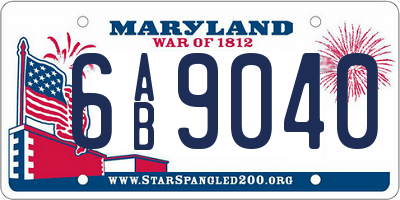 MD license plate 6AB9040
