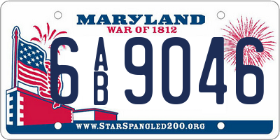 MD license plate 6AB9046