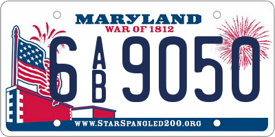 MD license plate 6AB9050