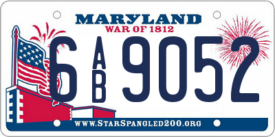 MD license plate 6AB9052