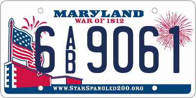 MD license plate 6AB9061