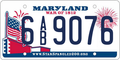 MD license plate 6AB9076