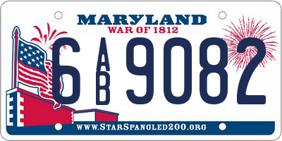 MD license plate 6AB9082