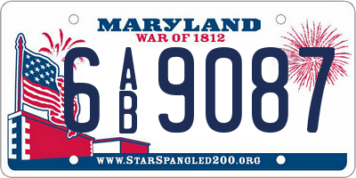MD license plate 6AB9087