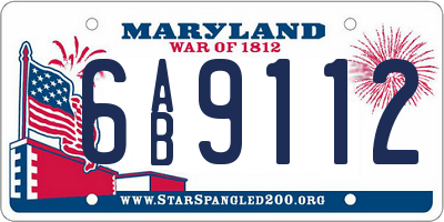 MD license plate 6AB9112