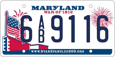 MD license plate 6AB9116