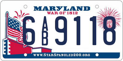 MD license plate 6AB9118