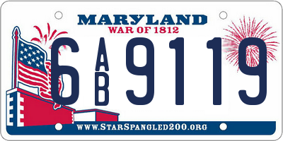 MD license plate 6AB9119