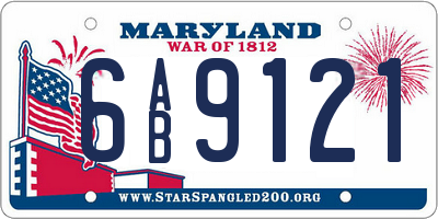 MD license plate 6AB9121