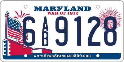 MD license plate 6AB9128