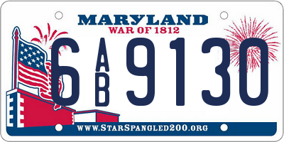 MD license plate 6AB9130