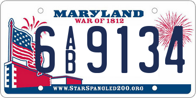 MD license plate 6AB9134