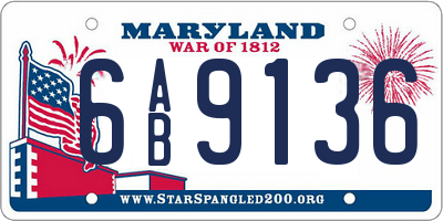 MD license plate 6AB9136