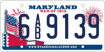 MD license plate 6AB9139