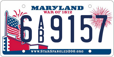 MD license plate 6AB9157