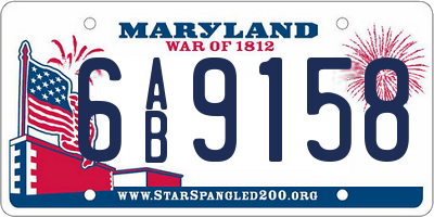 MD license plate 6AB9158