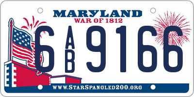 MD license plate 6AB9166