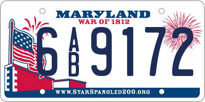 MD license plate 6AB9172