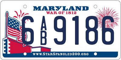 MD license plate 6AB9186