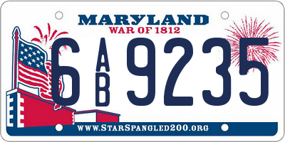 MD license plate 6AB9235