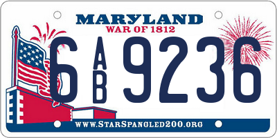 MD license plate 6AB9236
