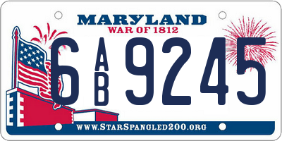 MD license plate 6AB9245