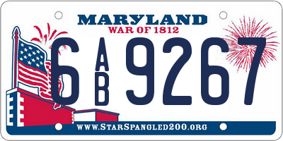 MD license plate 6AB9267