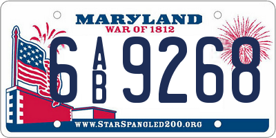 MD license plate 6AB9268