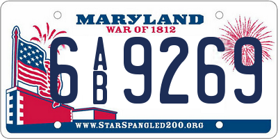 MD license plate 6AB9269