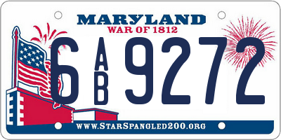 MD license plate 6AB9272