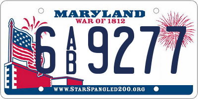 MD license plate 6AB9277