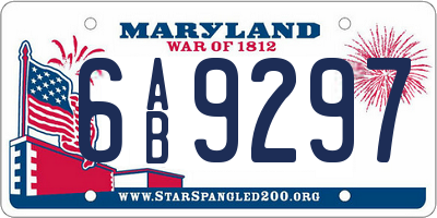 MD license plate 6AB9297