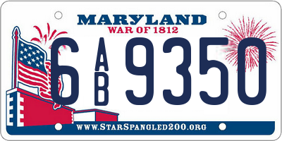 MD license plate 6AB9350