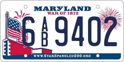 MD license plate 6AB9402
