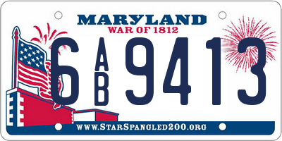 MD license plate 6AB9413