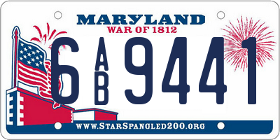 MD license plate 6AB9441