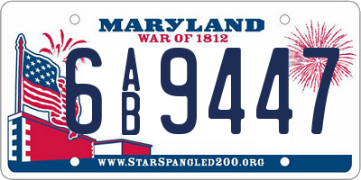 MD license plate 6AB9447