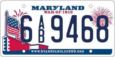 MD license plate 6AB9468