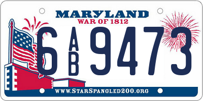 MD license plate 6AB9473