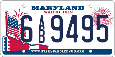 MD license plate 6AB9495