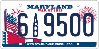 MD license plate 6AB9500