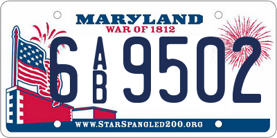 MD license plate 6AB9502