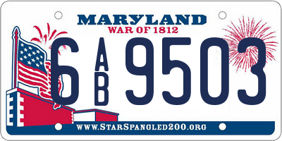 MD license plate 6AB9503