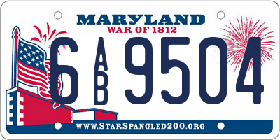 MD license plate 6AB9504