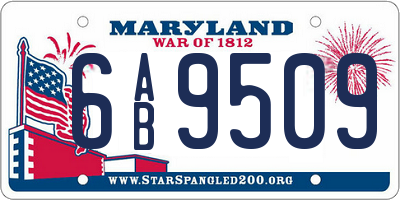 MD license plate 6AB9509