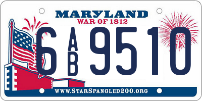 MD license plate 6AB9510