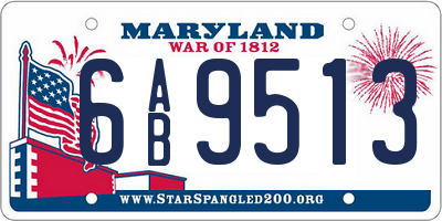 MD license plate 6AB9513