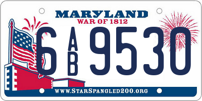 MD license plate 6AB9530