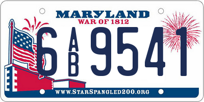 MD license plate 6AB9541