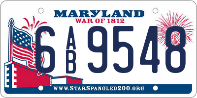 MD license plate 6AB9548